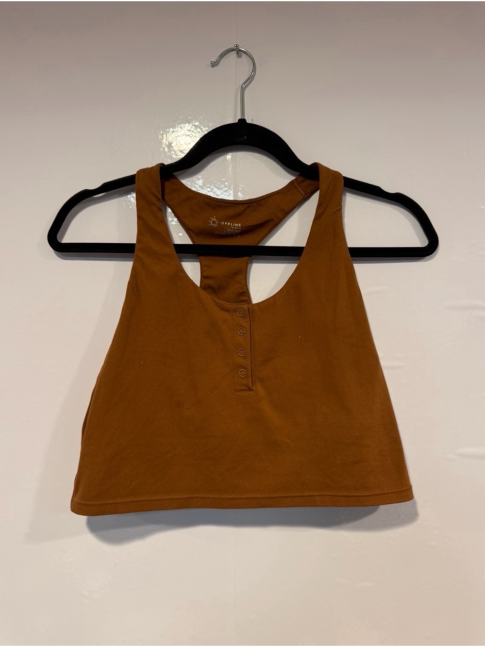 Brown button aerie‎ offline longline bra tank